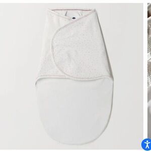 Nested Bean Zen swaddle sleep sack classic 0-6m White with Pink Dots
